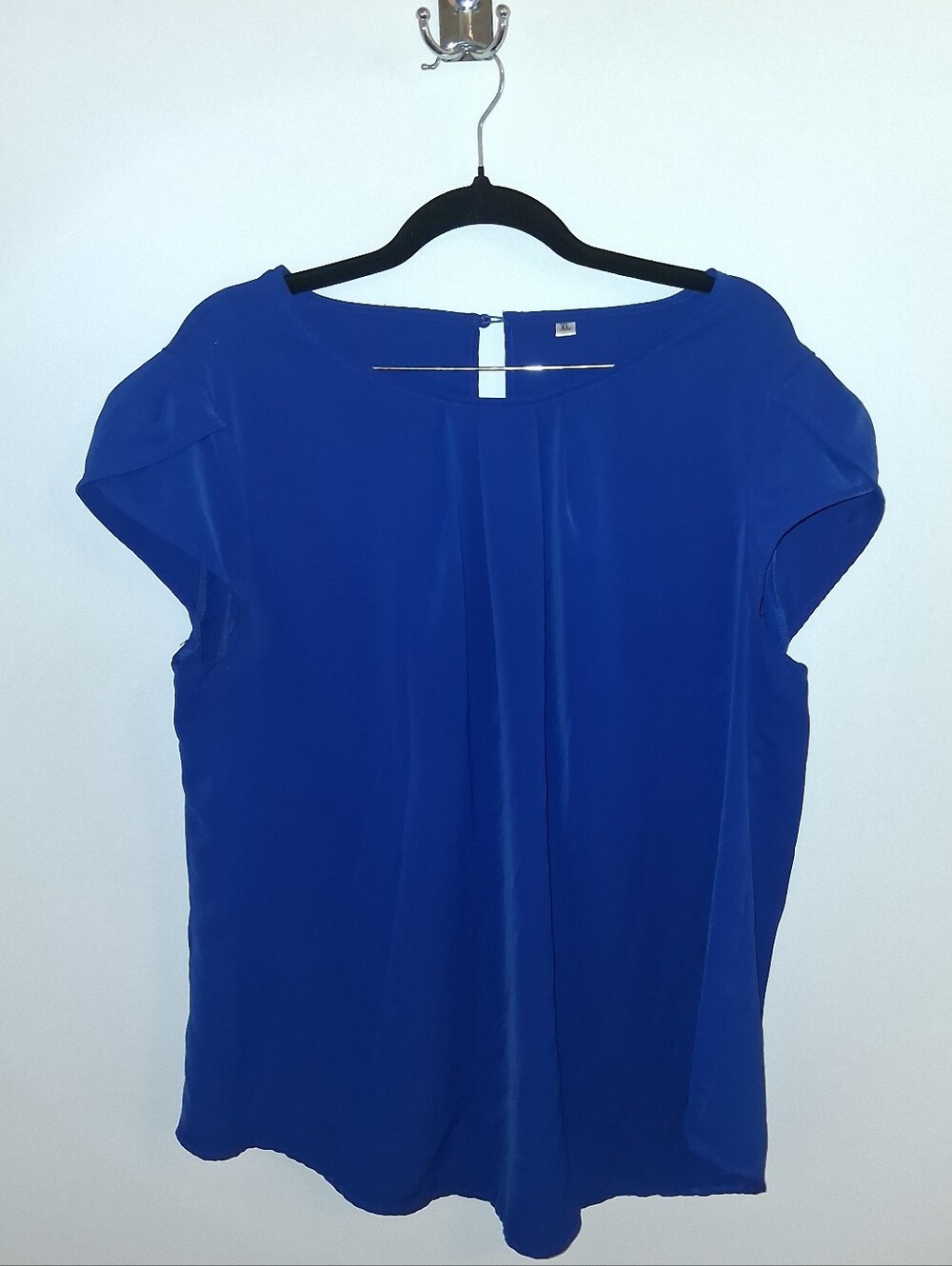 TASAMO Women's Chiffon Blouse | Lightweight Pleated Top | Size XL | Blue